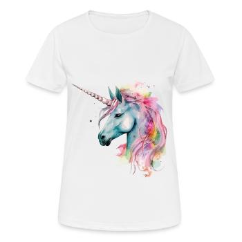Licorne Magie Fantaisie Fable Couleurs Colorées Art - T-shirt respirant Femme - blanc - Devant - AI Model Female 172 dark (172cm)
