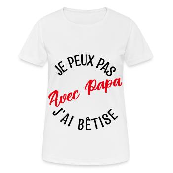 Cadeau papa. cadeau père. cadeau papa de l'année. - T-shirt respirant Femme - blanc - Devant - AI Model Female 172 dark (172cm)