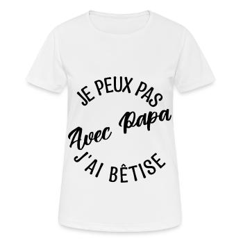 Cadeau papa. cadeau père. cadeau papa de l'année. - T-shirt respirant Femme - blanc - Devant - AI Model Female 172 dark (172cm)