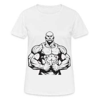 Bodybuilder Muscles Workout Gym - T-shirt respirant Femme - blanc - Devant - AI Model Female 172 dark (172cm)