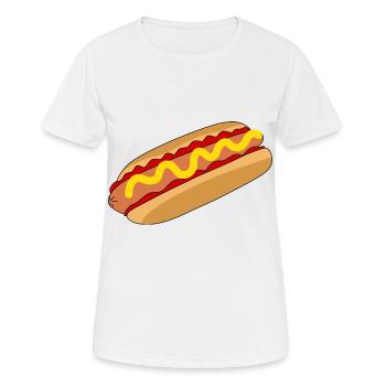 Hot Dog Bun - Women's Breathable T-Shirt - white - Front - AI Model Female 172 dark (172cm)