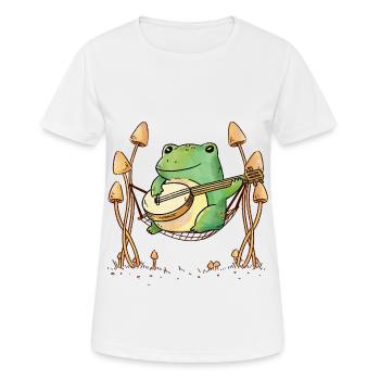 Grenouilles Hamac Guitare Musique - T-shirt respirant Femme - blanc - Devant - AI Model Female 172 dark (172cm)