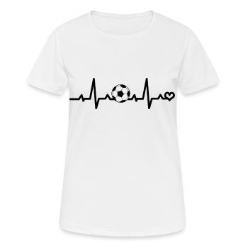 Fréquence cardiaque du football - T-shirt respirant Femme - blanc - Devant - AI Model Female 172 dark (172cm)