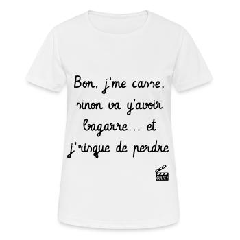 Va y avoir bagarre ! Citation Série H - Humour - T-shirt respirant Femme - blanc - Devant - AI Model Female 172 dark (172cm)