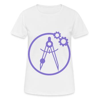 Ingenieurwesen - Projektarbeit - Zirkel - Erfinder - Frauen T-Shirt atmungsaktiv - Weiß - Vorne - AI Model Female 172 dark (172cm)