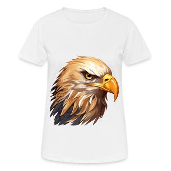 aigle, tête d’aigle, oiseau de proie, oiseau de proie, animal, nature - T-shirt respirant Femme - blanc - Devant - AI Model Female 172 dark (172cm)