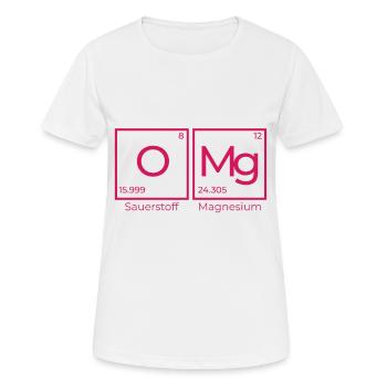 OMg - oxygène magnésium - T-shirt respirant Femme - blanc - Devant - AI Model Female 172 dark (172cm)