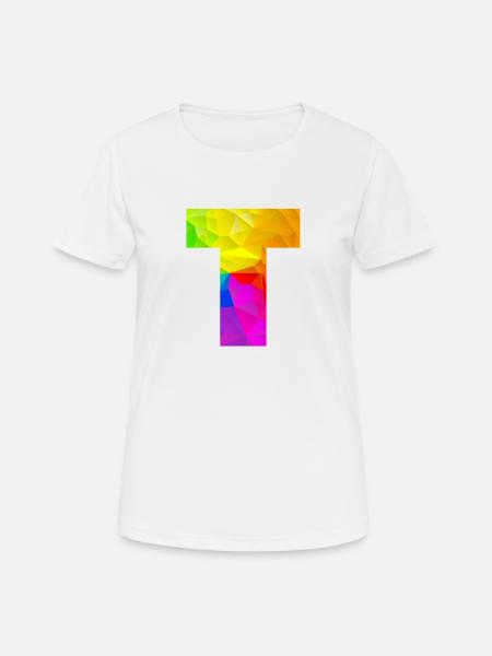 Polygon T - Frauen T-Shirt atmungsaktiv - Weiß