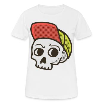 Skater Skull - T-shirt respirant Femme - blanc - Devant - AI Model Female 172 dark (172cm)