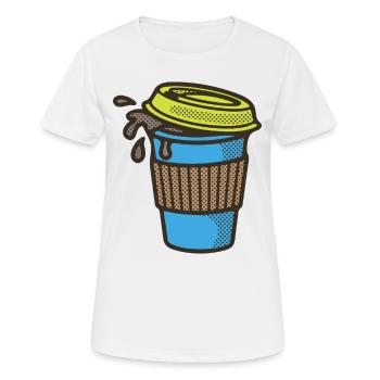 Coffee to go Mug - Women's Breathable T-Shirt - white - Front - AI Model Female 172 dark (172cm)
