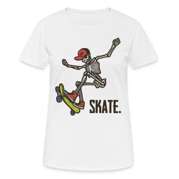 SKATE - Frauen T-Shirt atmungsaktiv - Weiß - Vorne - AI Model Female 172 dark (172cm)