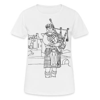 Schotte mit Dudelsack - T-shirt respirant Femme - blanc - Devant - AI Model Female 172 dark (172cm)