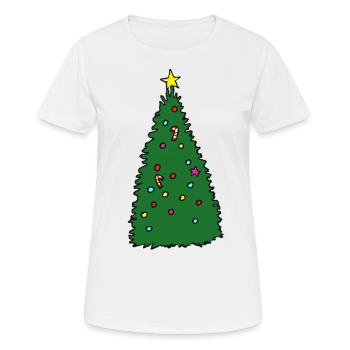 Tannenbaum - Frauen T-Shirt atmungsaktiv - Weiß - Vorne - AI Model Female 172 dark (172cm)