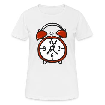 Réveil - Horloge - T-shirt respirant Femme - blanc - Devant - AI Model Female 172 dark (172cm)