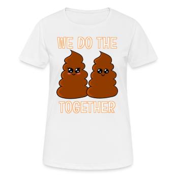 Shit - Lustig - Frauen T-Shirt atmungsaktiv - Weiß - Vorne - AI Model Female 172 dark (172cm)