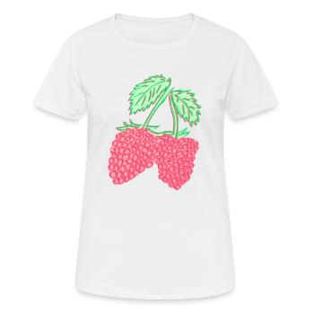 Himbeere - Himbeeren - Pflanze - Frauen T-Shirt atmungsaktiv - Weiß - Vorne - AI Model Female 172 dark (172cm)