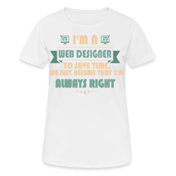 Web designers gifts shirt - T-shirt respirant Femme - blanc - Devant - AI Model Female 172 dark (172cm)