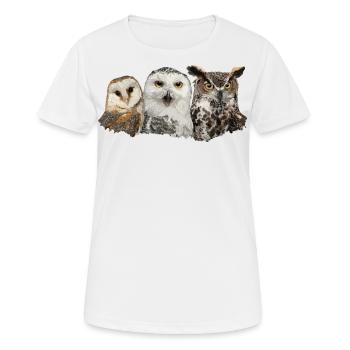 Eulen und Eule - Frauen T-Shirt atmungsaktiv - Weiß - Vorne - AI Model Female 172 dark (172cm)