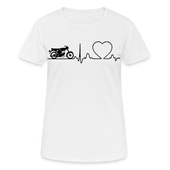 Conception de cyclomoteur à deux temps Simson S51 - T-shirt respirant Femme - blanc - Devant - AI Model Female 172 dark (172cm)