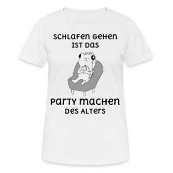 Schlaf Oberteil Schlafanzug Pyjama Schlafshirt - Frauen T-Shirt atmungsaktiv - Weiß - Vorne - AI Model Female 172 dark (172cm)