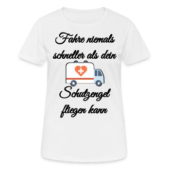 Rettungsdienst Arbeit Rettungssanitäter Sanitäter - Frauen T-Shirt atmungsaktiv - Weiß - Vorne - AI Model Female 172 dark (172cm)