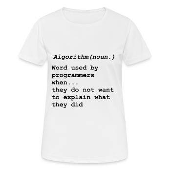 Programmation Informaticien Informaticien - T-shirt respirant Femme - blanc - Devant - AI Model Female 172 dark (172cm)