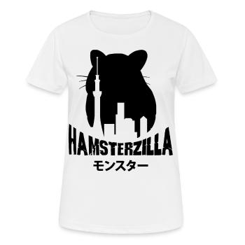 Hamsterzilla - Monstre - Hamster - T-shirt respirant Femme - blanc - Devant - AI Model Female 172 dark (172cm)