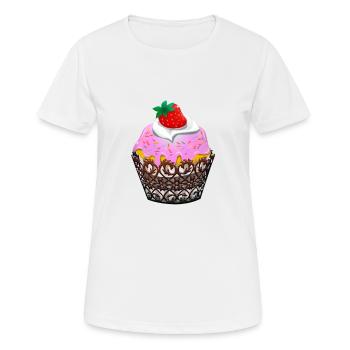 Cupcake gâteau de la cerise pâtisserie pâtisserie - T-shirt respirant Femme - blanc - Devant - AI Model Female 172 dark (172cm)