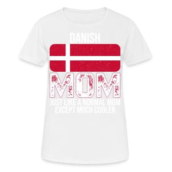 Danish Mom Denmark Flag For Mother's Day - Frauen T-Shirt atmungsaktiv - Weiß - Vorne - AI Model Female 172 dark (172cm)