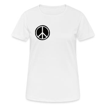 Hippie Frieden Peace Peacezeichen - Frauen T-Shirt atmungsaktiv - Weiß - Vorne - AI Model Female 172 dark (172cm)