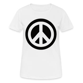 Hippie Frieden Peace Peacezeichen - Frauen T-Shirt atmungsaktiv - Weiß - Vorne - AI Model Female 172 dark (172cm)
