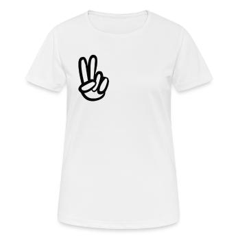 Hippie Paix Peace Peace Signe de paix - T-shirt respirant Femme - blanc - Devant - AI Model Female 172 dark (172cm)