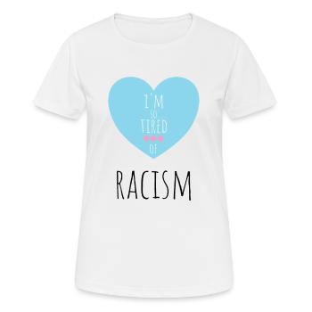 Contre le racisme fascisme - T-shirt respirant Femme - blanc - Devant - AI Model Female 172 dark (172cm)