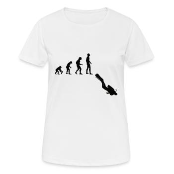 Tauchen Evolution | Menschen Entwicklung Idee - Frauen T-Shirt atmungsaktiv - Weiß - Vorne - AI Model Female 172 dark (172cm)