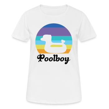 Poolboy Pool Bademeister Schwimmen - Frauen T-Shirt atmungsaktiv - Weiß - Vorne - AI Model Female 172 dark (172cm)