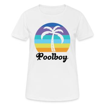 Poolboy Pool Bademeister Rettungsschwimmer - Frauen T-Shirt atmungsaktiv - Weiß - Vorne - AI Model Female 172 dark (172cm)