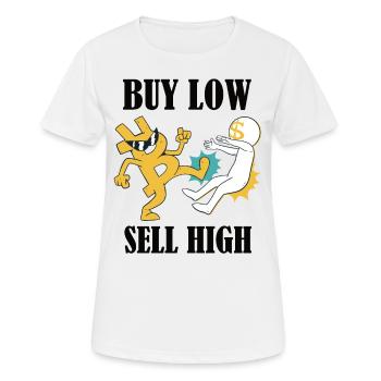 Finance - Crypto-monnaie - Acheter bas, vendre haut - T-shirt respirant Femme - blanc - Devant - AI Model Female 172 dark (172cm)