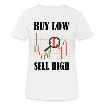 Finance - Crypto-monnaie - Acheter bas, vendre haut - T-shirt respirant Femme - blanc - Devant - AI Model Female 172 dark (172cm)