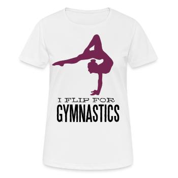 Gymnastics - I flip for gymnastics - Frauen T-Shirt atmungsaktiv - Weiß - Vorne - AI Model Female 172 dark (172cm)