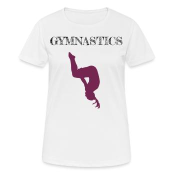 Gymnastics Geräteturnen Kunstturnen - Frauen T-Shirt atmungsaktiv - Weiß - Vorne - AI Model Female 172 dark (172cm)