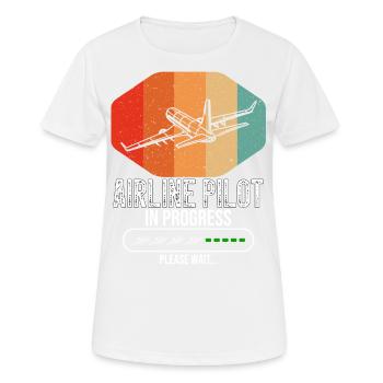 Airline Pilot In Progress Future Airline Pilot Kid - Frauen T-Shirt atmungsaktiv - Weiß - Vorne - AI Model Female 172 dark (172cm)