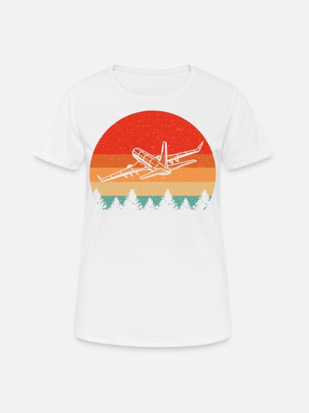 Retro Airplane for Airplane Airline Pilot - Dame T-shirt svedtransporterende - hvid
