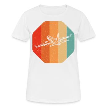 Avion rétro pour pilote de ligne d’avion - T-shirt respirant Femme - blanc - Devant - AI Model Female 172 dark (172cm)