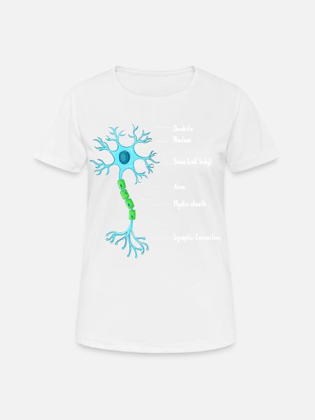 Anatomy Of Neuron Neuroscience Neurologist - Andningsaktiv T-shirt dam - vit