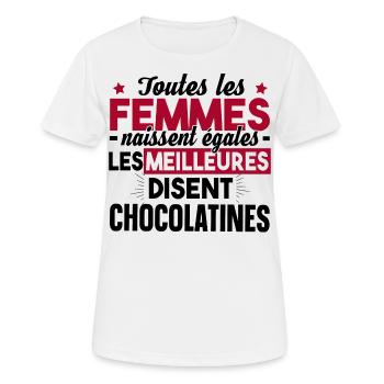 Chocolatine Pain Chocolat Humour Boulangerie - T-shirt respirant Femme - blanc - Devant - AI Model Female 172 dark (172cm)