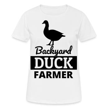 Hinterhof Ente Farmer Tierhaltung Farm Lustig - Frauen T-Shirt atmungsaktiv - Weiß - Vorne - AI Model Female 172 dark (172cm)
