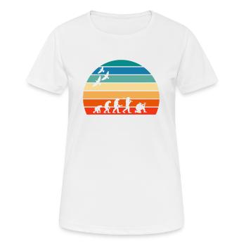 retro vintage sunset evolution PAINTBALL - Women's Breathable T-Shirt - white - Front - AI Model Female 172 dark (172cm)