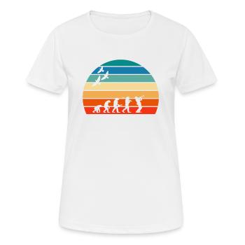 Retro Vintage Sunset Evolution SAXOPHON - Frauen T-Shirt atmungsaktiv - Weiß - Vorne - AI Model Female 172 dark (172cm)