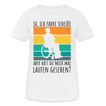 Rollstuhlfahrer Humor Spruch - Frauen T-Shirt atmungsaktiv - Weiß - Vorne - AI Model Female 172 dark (172cm)