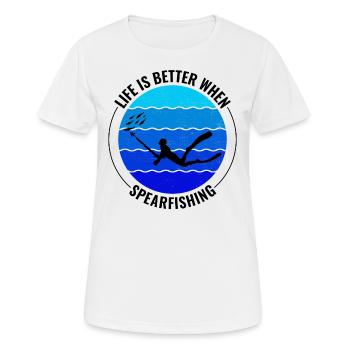 Pêche sous-marine Pêche sous-marine Pêche au harpon - T-shirt respirant Femme - blanc - Devant - AI Model Female 172 dark (172cm)